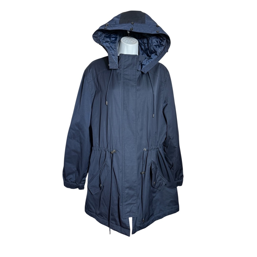 Banana Republic‎ Jacket Size XL Anorak Hooded Navy Blue Jacket Rain Coat PERFECT